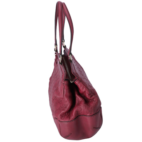 GUCCI Guccissima Mayfair GG Handbag 257063 Bordeaux Leather