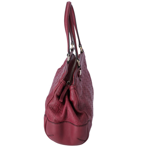 GUCCI Guccissima Mayfair GG Handbag 257063 Bordeaux Leather