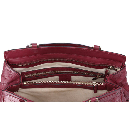 GUCCI Guccissima Mayfair GG Handbag 257063 Bordeaux Leather