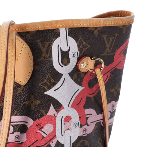 Louis Vuitton Neverfull MM Tote Monogram Bay Rose Ballerine Poppy