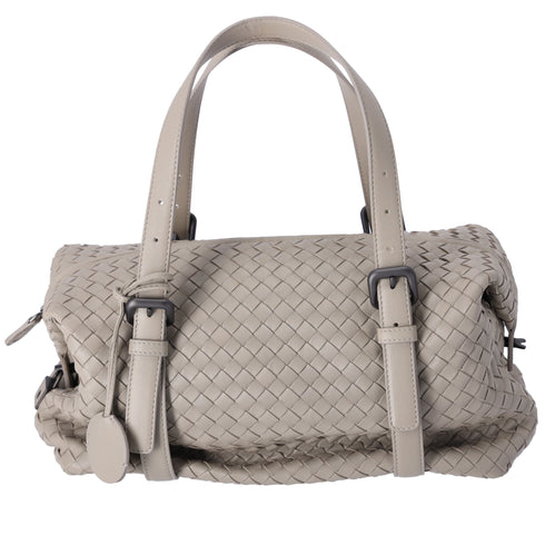 BOTTEGA VENETA Montaigne Slouchy Handbag Light Gray Leather