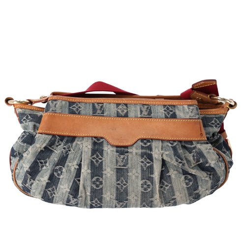 Louis Vuitton Porte Epaule Raye MM Monogram Denim Shoulder Bag M95334