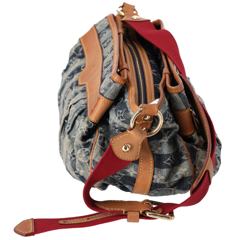 Louis Vuitton Porte Epaule Raye MM Monogram Denim Shoulder Bag M95334