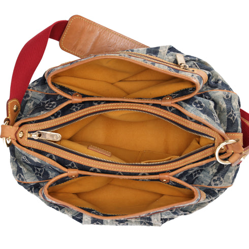 Louis Vuitton Porte Epaule Raye MM Monogram Denim Shoulder Bag M95334