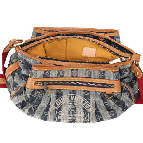 Louis Vuitton Porte Epaule Raye MM Monogram Denim Shoulder Bag M95334