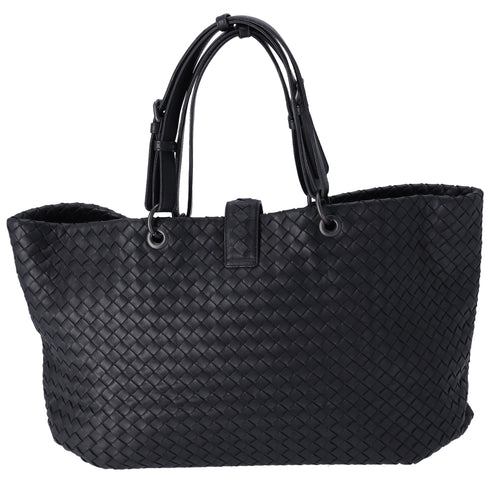 BOTTEGA VENETA Capri Tote Bag Black Leather