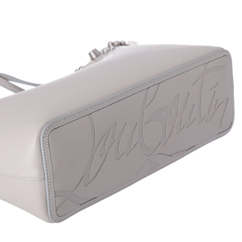 Christian Louboutin Cabata Small Tote Bag Light Gray Leather Rubber