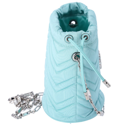 GUCCI GG Marmont Shoulder Bag 746609 Light Blue Nylon Chrystal