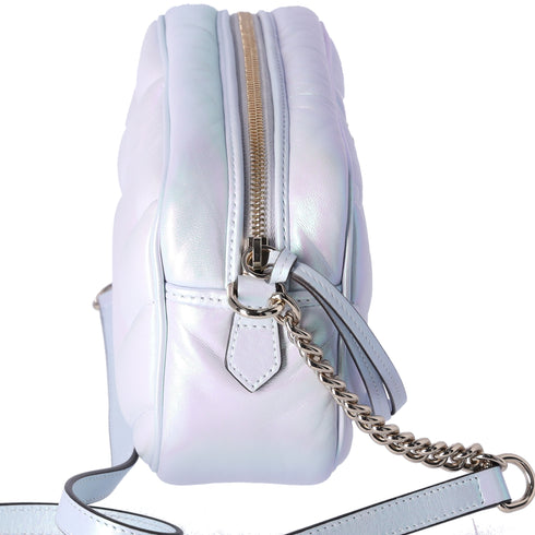 GUCCI GG Marmont Shoulder Bag 447632 Iridescent Pearl Blue Leather