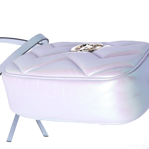 GUCCI GG Marmont Shoulder Bag 447632 Iridescent Pearl Blue Leather