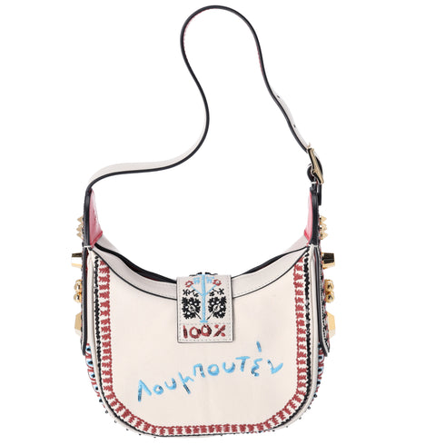 Christian Louboutin Carasky Mini Shoulder Bag 3225075 Cream Red Multi Leather