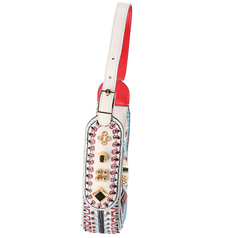 Christian Louboutin Carasky Mini Shoulder Bag 3225075 Cream Red Multi Leather