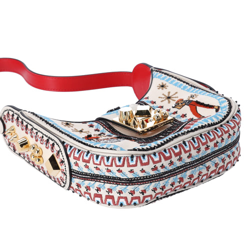 Christian Louboutin Carasky Mini Shoulder Bag 3225075 Cream Red Multi Leather