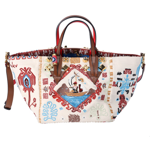 Christian Louboutin Greekaba Small Canvas Tote Bag Shoulder Bag