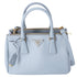 PRADA Galleria Mini Satchel Shoulder Bag Light Blue Leather