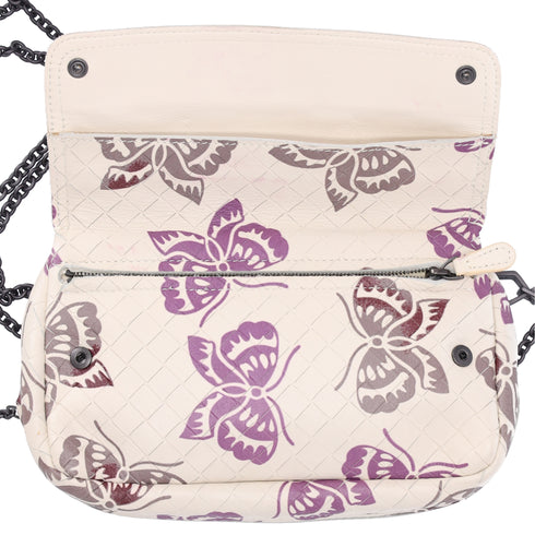 BOTTEGA VENETA Intrecciato Mirage Crossbody Cream Purple Butterfly Leather