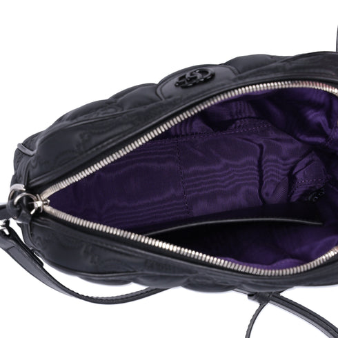 GUCCI GG Matelasse Shoulder Bag 702234 Black Nylon Leather