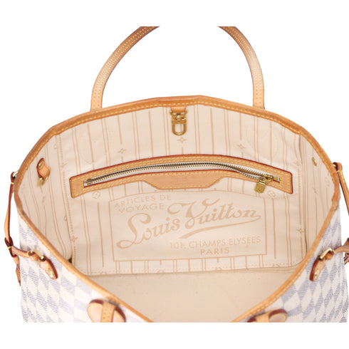 Louis Vuitton Neverfull PM Tote Bag N51110 Azur Damier Canvas