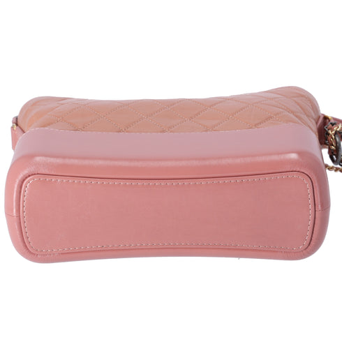 CHANEL Gabrielle Medium Hobo Bag A93824 Salmon Pink Aged Calfskin