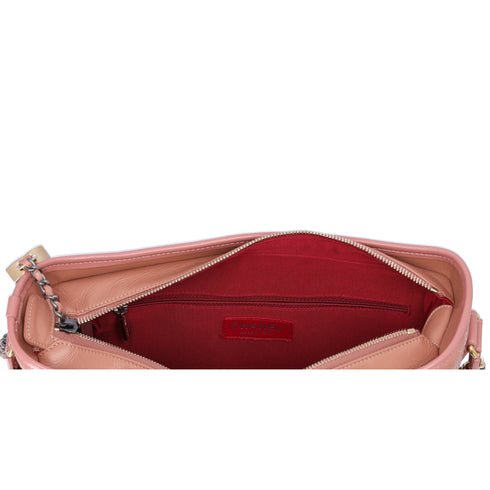 CHANEL Gabrielle Medium Hobo Bag A93824 Salmon Pink Aged Calfskin