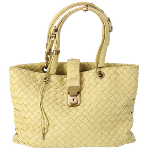 BOTTEGA VENETA Capri Tote Bag 162112 Light Yellow Leather