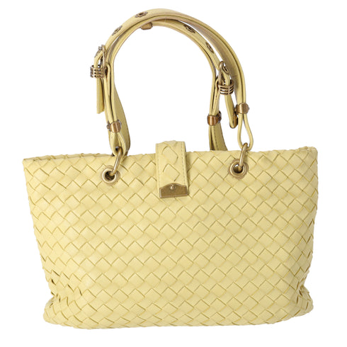 BOTTEGA VENETA Capri Tote Bag 162112 Light Yellow Leather