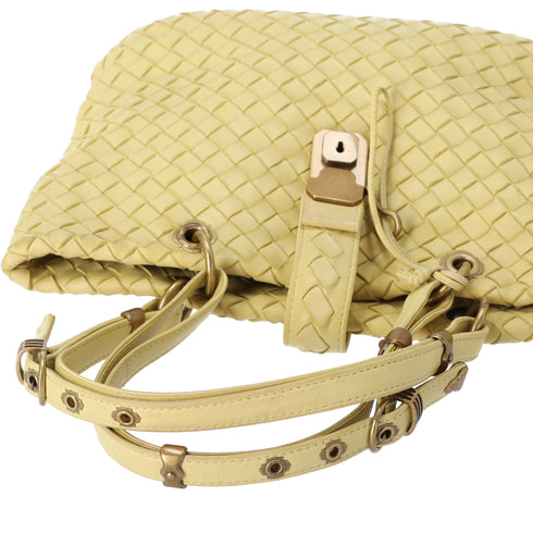 BOTTEGA VENETA Capri Tote Bag 162112 Light Yellow Leather
