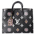 Louis Vuitton Onthego GM Wild at Heart Tote Bag Black Pink Monogram Canvas
