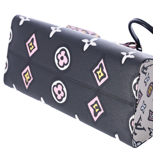 Louis Vuitton Onthego GM Wild at Heart Tote Bag Black Pink Monogram Canvas