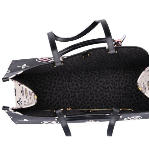 Louis Vuitton Onthego GM Wild at Heart Tote Bag Black Pink Monogram Canvas