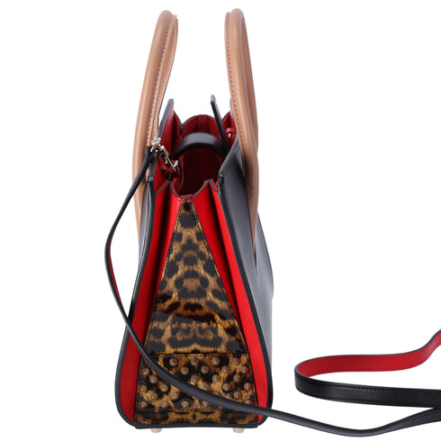 Christian Louboutin Paloma Small Handbag Black Beige Multi Leopard Leather