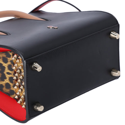 Christian Louboutin Paloma Small Handbag Black Beige Multi Leopard Leather
