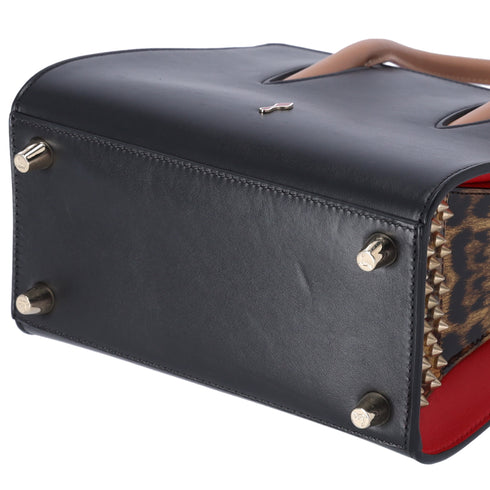 Christian Louboutin Paloma Small Handbag Black Beige Multi Leopard Leather