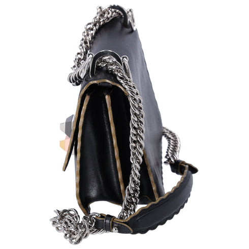 FENDI Mini Kan I Shoulder Bag 8M0381 Black Leather