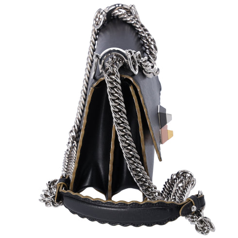 FENDI Mini Kan I Shoulder Bag 8M0381 Black Leather