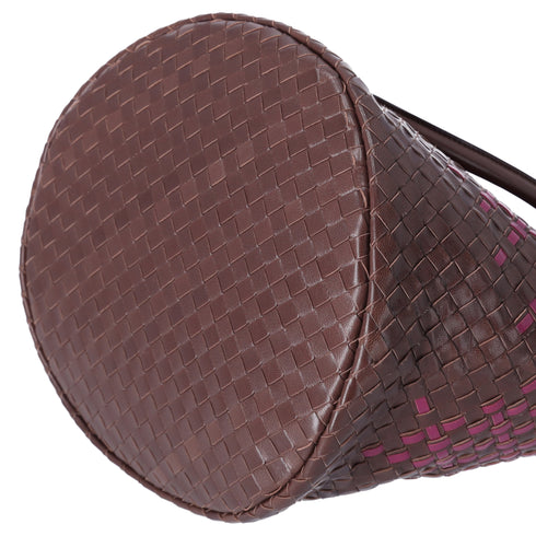 BOTTEGA VENETA Intrecciato Tote Bag 226344 Dark Brown Purple Leather