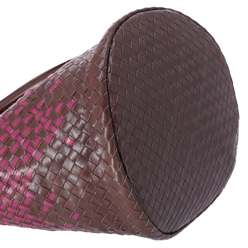 BOTTEGA VENETA Intrecciato Tote Bag 226344 Dark Brown Purple Leather