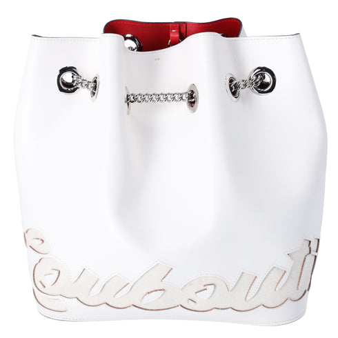 Christian Louboutin Maryjane Backpack White Calfskin Leather Glitter