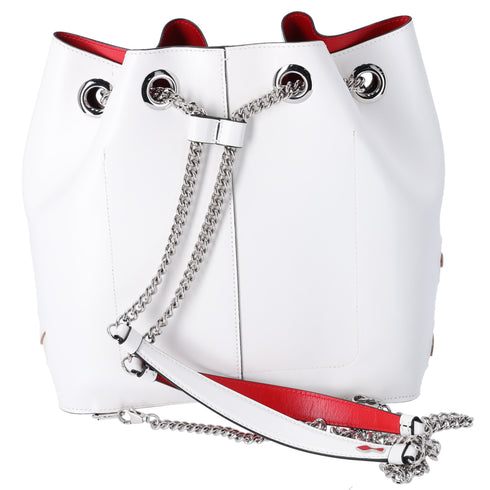 Christian Louboutin Maryjane Backpack White Calfskin Leather Glitter