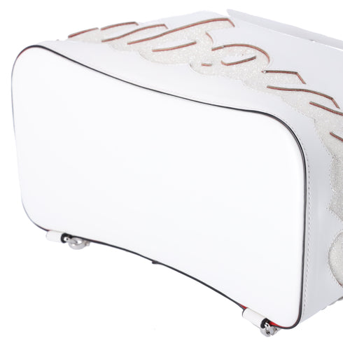 Christian Louboutin Maryjane Backpack White Calfskin Leather Glitter