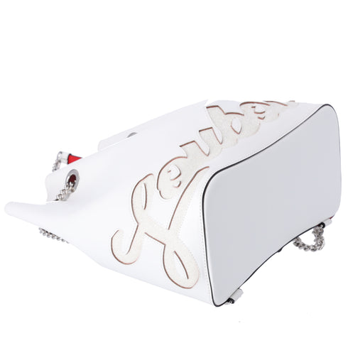 Christian Louboutin Maryjane Backpack White Calfskin Leather Glitter