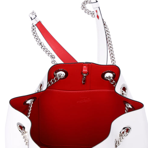Christian Louboutin Maryjane Backpack White Calfskin Leather Glitter