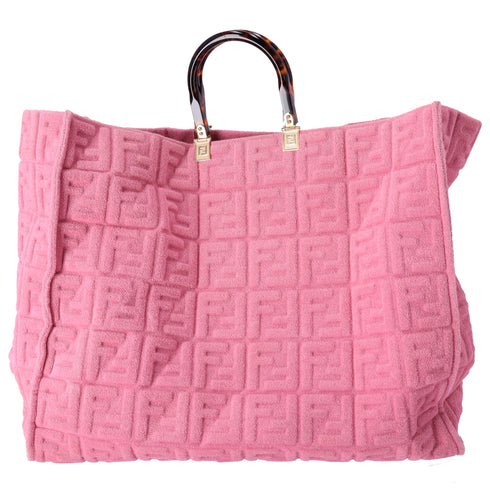 FENDI Sunshine Shopper XL Tote Bag 8BH373 Pink FF