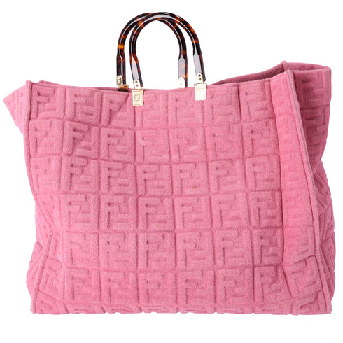 FENDI Sunshine Shopper XL Tote Bag 8BH373 Pink FF