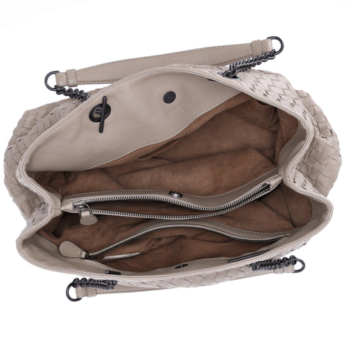 BOTTEGA VENETA Intrecciato Tote Bag Gray Leather