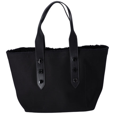 Christian Louboutin Frangibus Tote Bag Black Red Canvas Leather