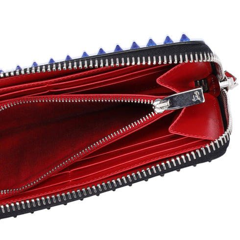 Christian Louboutin Panettone Long Wallet Blue Cream Multi Leather Studded