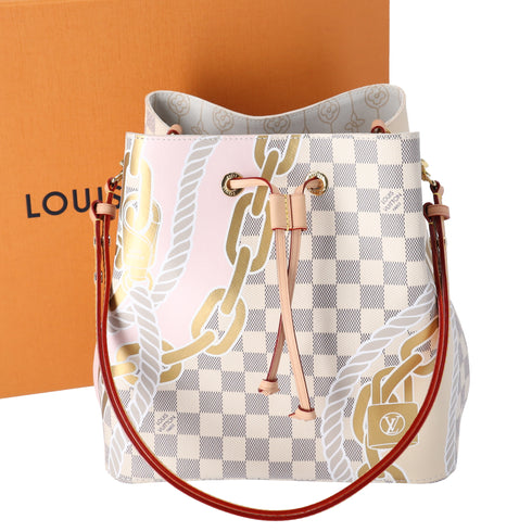 Louis Vuitton Neonoe MM Nautical Shoulder Bag N40474 Azur Damier