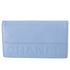 CHANEL Long Bifold Wallet Light Blue Leather Logo