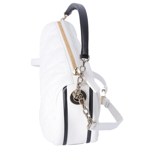 Christian Dior VIBE Hobo Bag Medium Shoulder Bag White Black Lambskin
